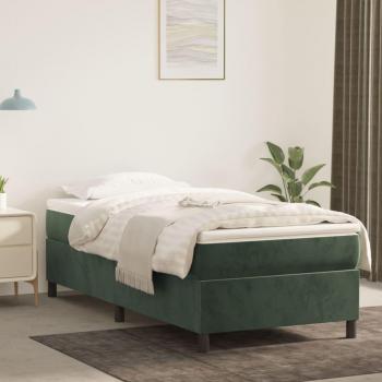 VidaXL Estructura cama sin colchón terciopelo verde oscuro 100x200 cm