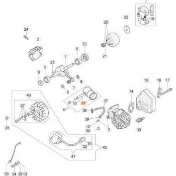 Segment de piston pour tronçonneuse modèle 925 GS260