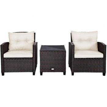 Costway Balkon Lounge Set mit Sitzkissen