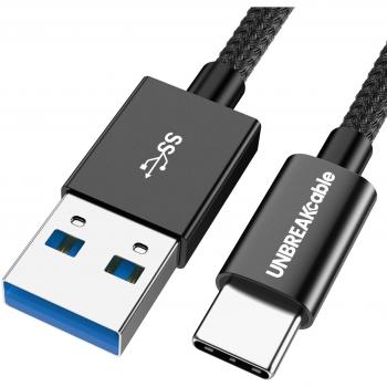 UNBREAKcable 2 m USB‑C auf USB 3.0 Adapterkabel – Kompatibel mit Galaxy S9,