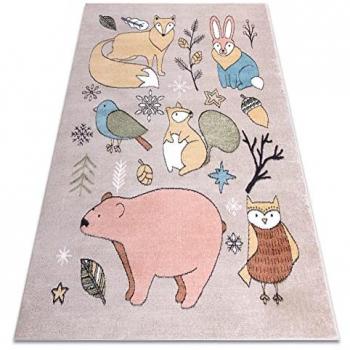 Tapis Décoratif Forester pour Enfants – Forêt en Beige Multicolore 200 cm x 290 cm