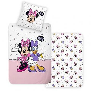 Disney Bettbezug-Set 140 x 200 cm aus 100% Baumwolle mit 2 Kissenbezügen 60 x 70 cm