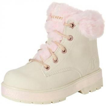 Skechers Street Glitz Flacher-Absatz-Stiefel – 27, Farbvariante Ecru