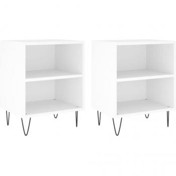 Maison Exclusive: Mesitas de Noche Blancas en Madera de Ingeniería (40×30×50 cm)