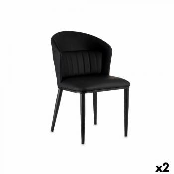 Poltrona Rotonda in Acciaio Nero 51 x 83,5 x 54 cm (2 pezzi)