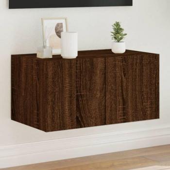 Avimac TV-Wandregal mit LED Eiche Braun 60x35x31 cm