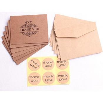 Lot de cartes de fête kraft 12 unités