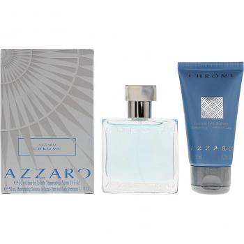 Azzaro Chrome Men's Care Package with 30ml Eau de Toilette and 50ml Hair & Body Shampoo Gift Set