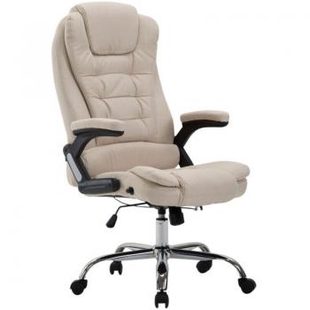 Office Chair XXL su Ruota, Comfort Panna, Dettaglio Metallico Cromato