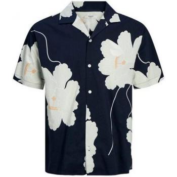 Camicia Palma Resort Jack & Jones Notte Blu Maniche Corte Fit Relaxed XS