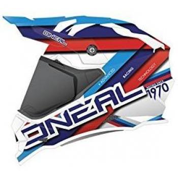 Casco Mx Oneal Sierra Ii Circuit 2018 Blanco-Azul