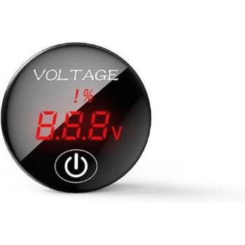 Voltímetro Digital para Motocicleta y Coche 5V-48V CC con Indicador de Capacidad de Batería y Interruptor