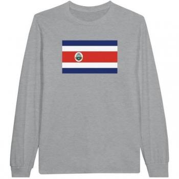 Long Sleeve T-Shirt with Costa Rica Flag (Pixelforma)