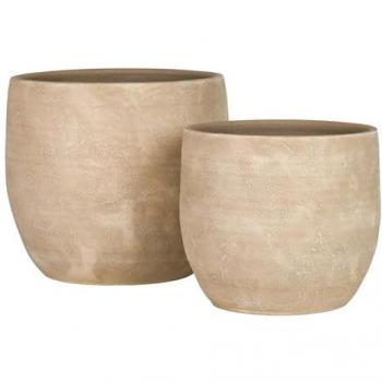 Set de 2 Maceteros de Cerámica 30x30x30 y 25x25x25 Cm