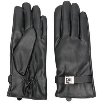 Guanti in pelle nera per donne Guess AW5188 NYL02
