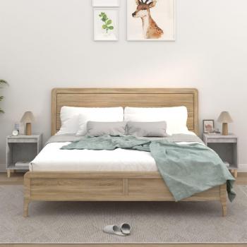 VidaXL Set of 2 Nightstands Concrete Grey 40x35x50 cm