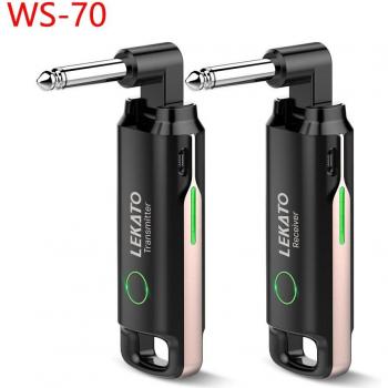 Lekato WS-70, receptor y transmisor inalámbrico para guitarra, sistema de audio recargable, 70 canales, 40M
