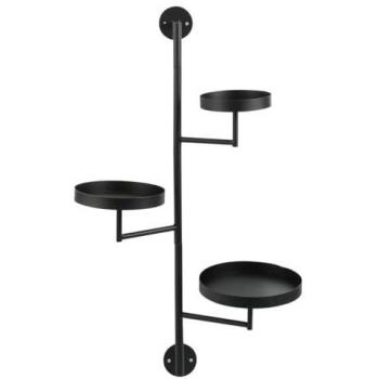 Mica Décor : Étagère Murale 30x80 cm en Métal Noir