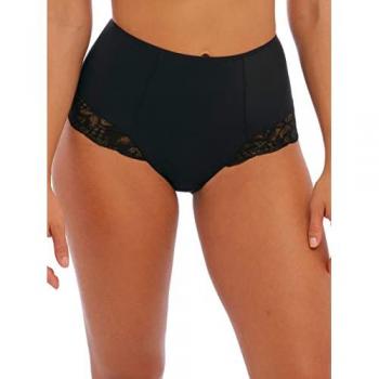 Black Nylon Reflect High Waist Brief for Women