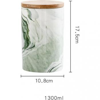 Ceramic Spice Jar Set with Wooden Lid
