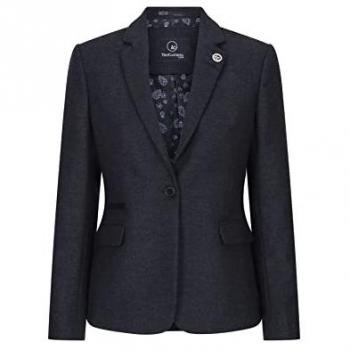 Vintage Black Tweed Herringbone Blazer – Women's Size 12