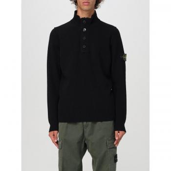 XL Stone Island Black Wool Blend Sweatshirt – schwarz