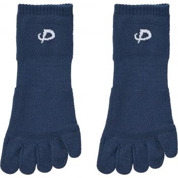 Dual Navy 5‑Toed Athletic Socks – Ankle Size (25-27 cm)