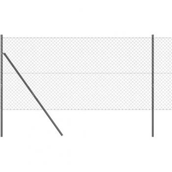 Valla de Eslabones en Cadena, Postes Gris 10×1 m – Metal