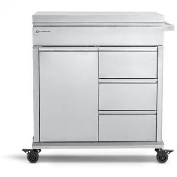 BURNHARD Grilltisch Beistellwagen Soft-Close Schubladen