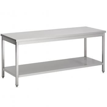 Table Inox avec Étagère Basse