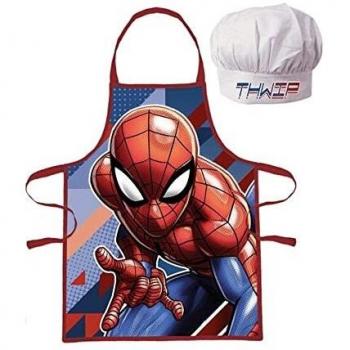 Delantal y gorro Spiderman para niños
