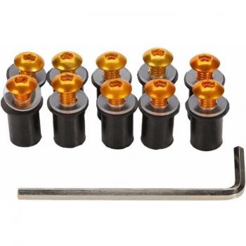 Kit de fixation CNC en aluminium pour pare-brise de moto M5 x 15mm (10 pièces)
