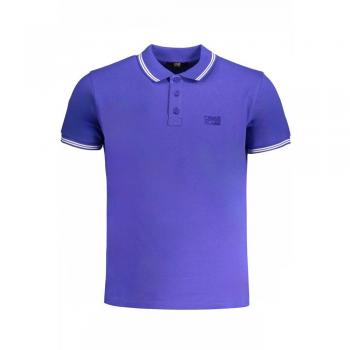 Cavalli Class, Male Blue Cotton Polo Shirt