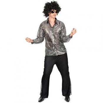 Retro Silver Disco Herren Outfit – L – 70er Design