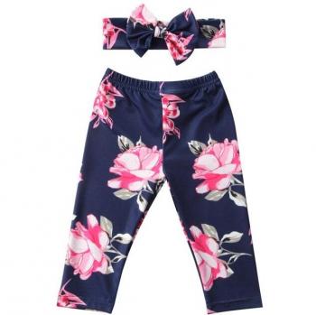 Bebe Kids Floral Pants with Headband
