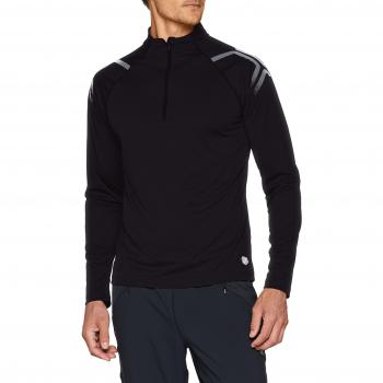 Performance‑Langarmshirt Asics Icon LS für Herren – 1/2 Zip, Schwarz, XL