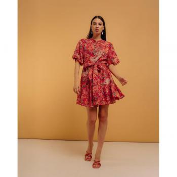 Vestido corto NIZA con volante y manga corta