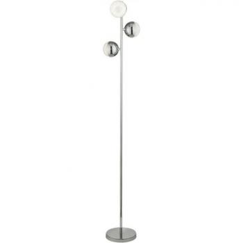 Searchlight Marbles Lampada da terra 3 luci Cromo con Crystal Sand