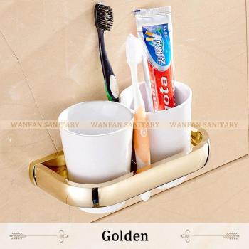 Double Ceramic Cups Toothbrush Holder