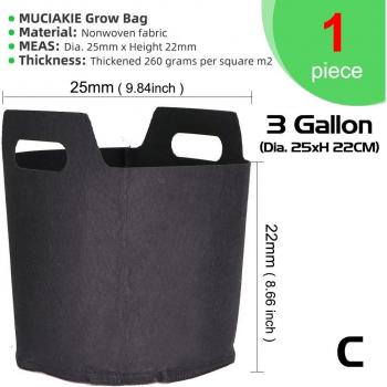 MUCIAKIE 1PC 1-3 Gallonen Wachsen Container für Blumen und Gemüse