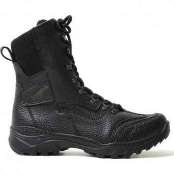 Chekich Men's Trekking Boots Black Faux Leather Lace-Up Warm Snow CH051