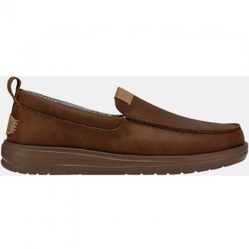 Hey Dude Brown Leather Loafers Size 7 US
