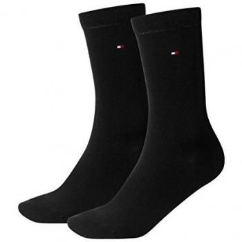 Tommy Hilfiger Women's 2-Pack Th Casual Socks, Black, EU 35-38
