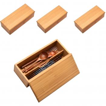 Commercial FieldLabo Bamboo Chopsticks Container – 4-Set Cutlery Holders