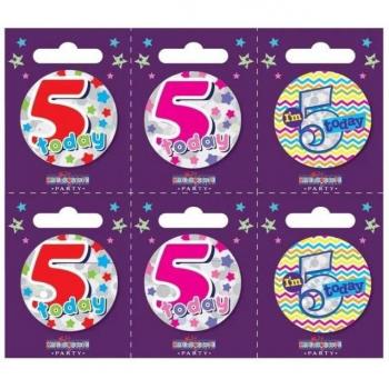 Spille Apac per 5° Compleanno (Confezione da 6)