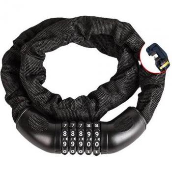 Candado de combinación para bicicletas con cadena de seguridad