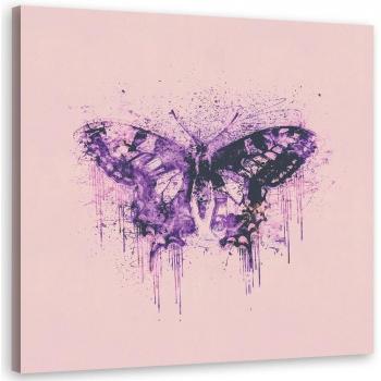 Schilderij op canvas Paarse Vlinder 30x30