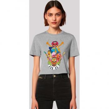 F4NT4STIC Casual T-Shirt „Disney Muppets“ – Dr. Teeth & Electric Mayhem – Damen, 100 % Baumwolle – Rundhals