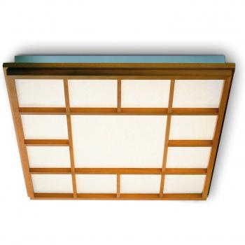 Square LED Ceiling Light Kyoto 13 in Beech