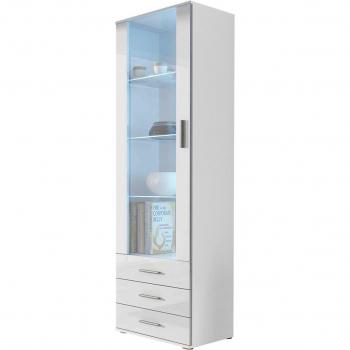Étagère moderne Tornola 102, Blanc et Verre